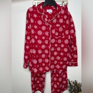 Sonoma Life+Style Intimates 2 Pc Snowflake Pajama Set